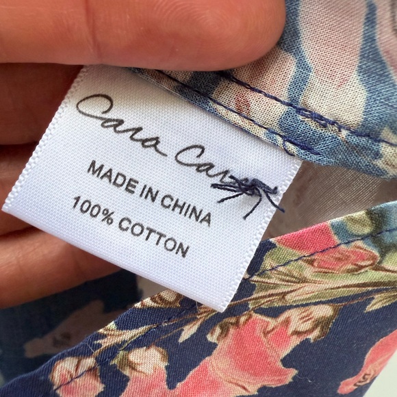 Cara Cara Win Floral Top Navy w/ Multicolor Print Size L $295 MSRP - Picture 11 of 12